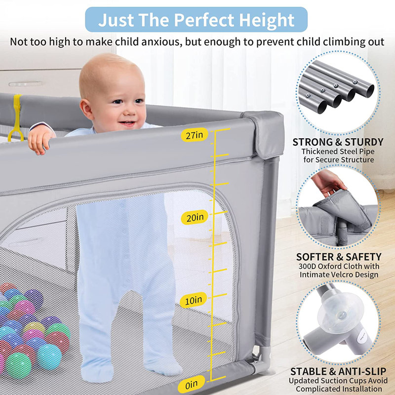 Himimi 50 x 50 inch Baby Playpen Kids Activity Centre Safety Gate Reviews Wayfair Canada